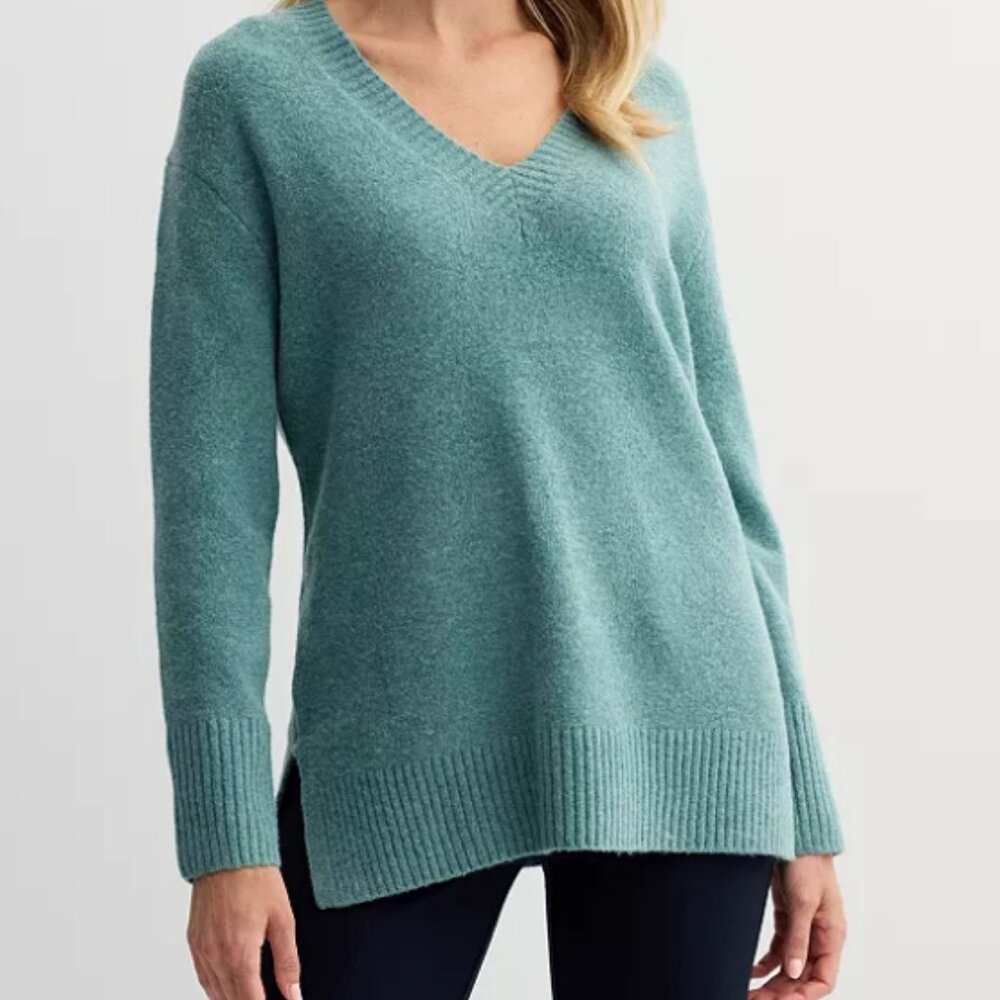 Women's Nine West V-Neck Tunic Sweater - Size L